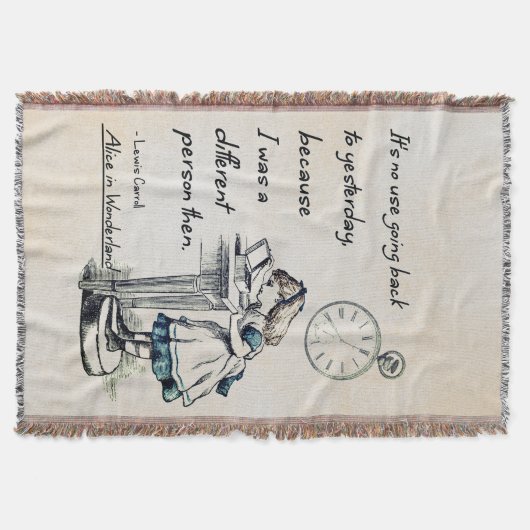 不思議の国の引用文のアリス スローブランケット (正面)