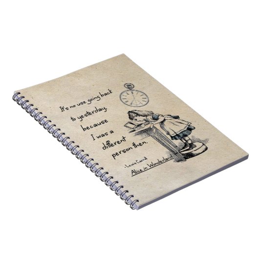 不思議の国の引用文のアリス ノートブック (右側)