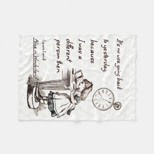 不思議の国の引用文のアリス フリースブランケット (正面(横))