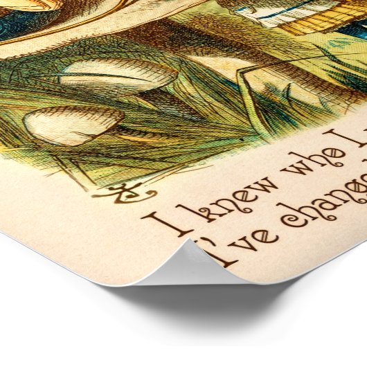 不思議の国の引用文のアリス – 私は自分が誰であるかを知った – ケイト ポスター (角)