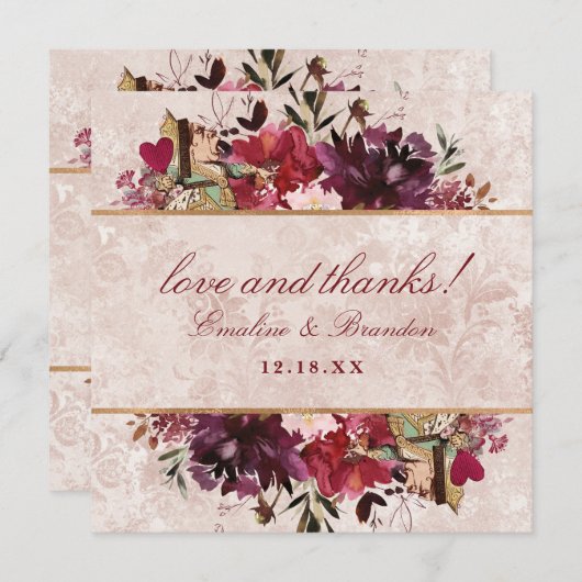 不思議の国の愛とエレガント広場のア感謝していリス サンキューカード (正面/裏面)