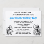 不思議の国の招待状のアリス 招待状 (裏面)