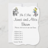 不思議の国の新しい家の発表カードのアリス 案内状 (裏面)