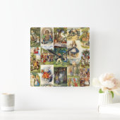 不思議の国の時計のアリス スクエア壁時計 (ホーム)