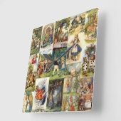 不思議の国の時計のアリス スクエア壁時計 (傾斜)