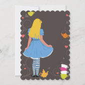 不思議の国の気違いのお茶会のブライダルシャワーのアリス 招待状 (裏面)