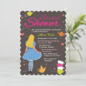 不思議の国の気違いのお茶会のブライダルシャワーのアリス 招待状 (スタンド正面)