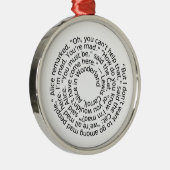不思議の国の気違いの引用文のオーナメントのアリス メタルオーナメント (右)