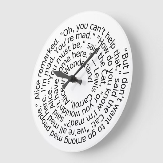 不思議の国の気違いの引用文の柱時計のアリス ラージ壁時計 (傾斜)