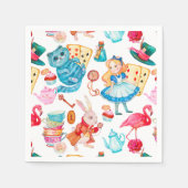 不思議の国の水彩画のアリス スタンダードカクテルナプキン (正面)