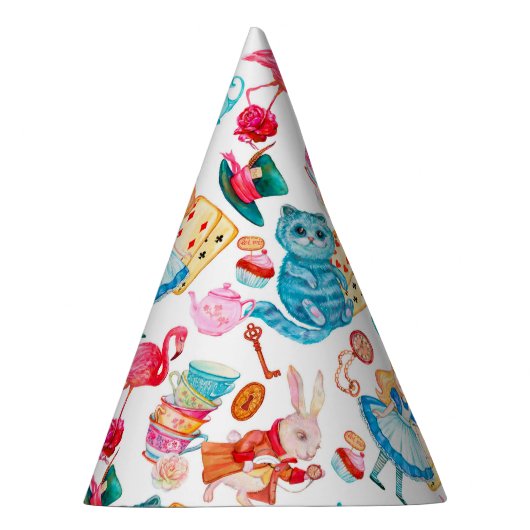 不思議の国の水彩画のアリス パーティーハット (右)