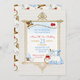 不思議の国の水彩画のアリス 招待状