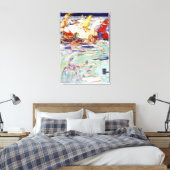 不思議の国の涙の池で泳ぐアリス キャンバスプリント (インサイチュ (寝室))