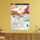 不思議の国の涙の池で泳ぐアリス キャンバスプリント (インサイチュ (リビング))