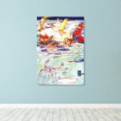 不思議の国の涙の池で泳ぐアリス キャンバスプリント (インサイチュ (ウッドフロア))