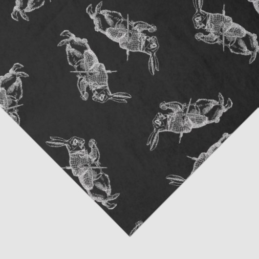 不思議の国の白いうさぎの絵柄の黒いアリス 薄葉紙 (詳細)