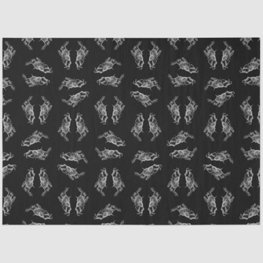 不思議の国の白いうさぎの絵柄の黒いアリス 薄葉紙 (正面)