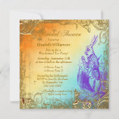 不思議の国の白いウサギのブライダルシャワーのお茶会 招待状 (裏面)