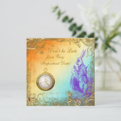 不思議の国の白いウサギのベビーシャワーのお茶会 招待状 (スタンド正面)