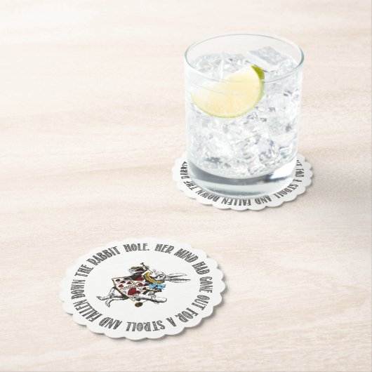 不思議の国の白いウサギの引用文 ペーパーコースター (インサイチュ)