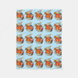 不思議の国の白うさぎのアリス フリースブランケット