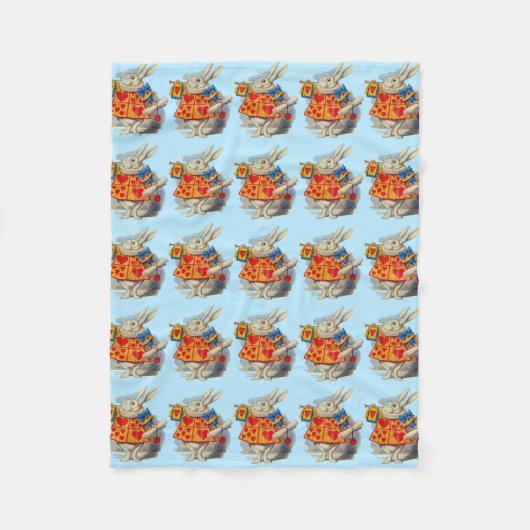 不思議の国の白うさぎのアリス フリースブランケット (正面)