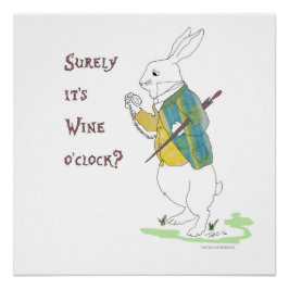 不思議の国の白うさぎのアリス。 ポスター