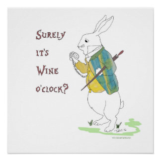 不思議の国の白うさぎのアリス。 ポスター