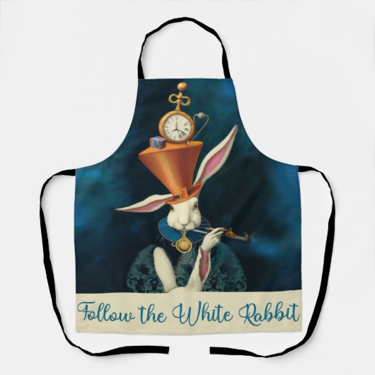 不思議の国の白うさぎのエプロンのアリス エプロン (正面)