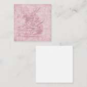 不思議の国の白うさぎピンクのフローラアート エンクロージャーカード (正面/裏面)