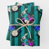 不思議の国の白うさぎ時計のアリス ラッピングペーパーシート (インサイチュ)