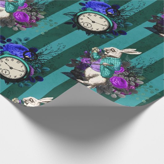 不思議の国の白うさぎ時計のアリス ラッピングペーパー (角)