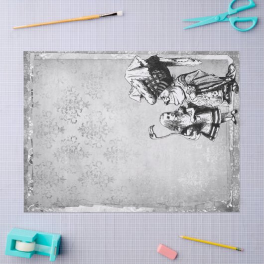 不思議の国の白と黒のアリス公爵夫人と 薄葉紙 (クラフト)