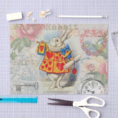 不思議の国の白ウサギのハートの絵柄 薄葉紙 (クラフト)