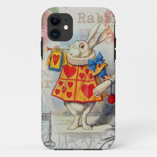 不思議の国の白ウサギのハートの絵柄 Case-Mate iPhoneケース (裏面)