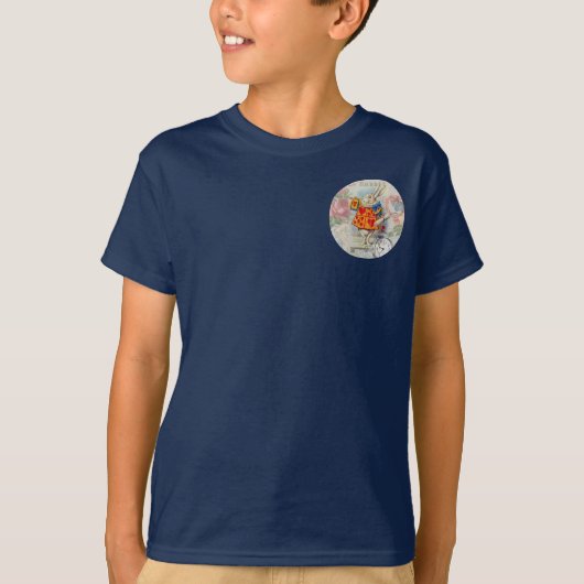 不思議の国の白ウサギのハートの絵柄 Tシャツ (正面)