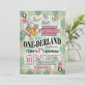 不思議の国の第1誕生日の招待状のアリス 招待状 (スタンド正面)