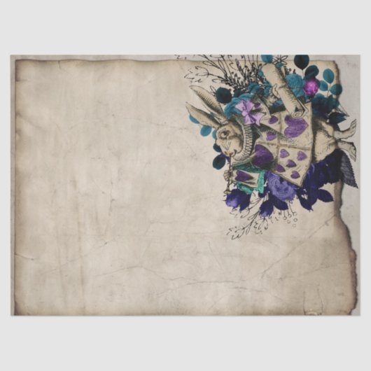 不思議の国の紫ヘラルドの白うさぎのアリス 薄葉紙 (正面)