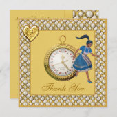 不思議の国の結婚式のアリスは感謝していしています サンキューカード (正面/裏面)