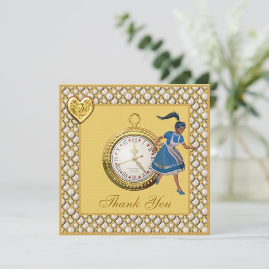 不思議の国の結婚式のアリスは感謝していしています サンキューカード (スタンド正面)