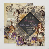 不思議の国の結婚式への招待 招待状 (正面/裏面)