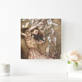 不思議の国の芸術のヴィンテージアーサーRackhamアリス スクエア壁時計 (ホーム)