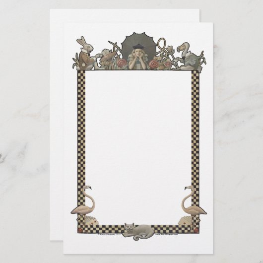 不思議の国の芸術の文房具のアリス、デイヴィッドDelamare 便箋 (正面/裏面)