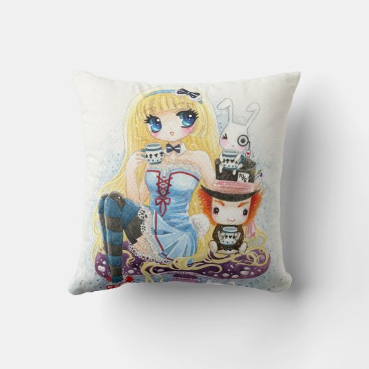 不思議の国の茶タイムのアリス クッション (裏面)