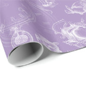 不思議の国の茶時間ラベンダーのギフト用包装紙のアリス ラッピングペーパー (ロールコーナー)