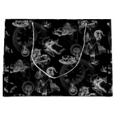 不思議の国の茶時間黒のギフトバッグのアリス ラージペーパーバッグ (正面)