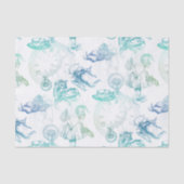 不思議の国の茶青緑のティッシュペーパーのアリス 薄葉紙 (正面)