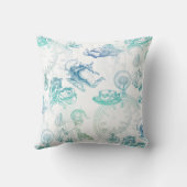 不思議の国の茶青緑の装飾用クッションのアリス クッション (裏面)