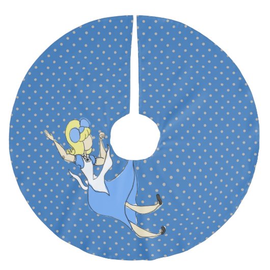 不思議の国の落ちるアリス不完全なパターン ブラッシュドポリエステルツリースカート (正面)