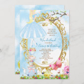 不思議の国の誕生会のアリス 招待状 (正面/裏面)